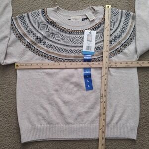 Weatherproof Vintage Fair Isle Crewneck Sweater Cream Size L